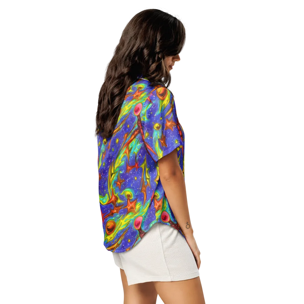 Starstorm on Women's Short Sleeve Pajama Top — Right Back