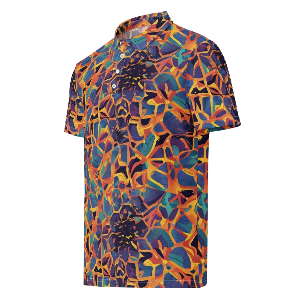 Saffron Circuit on Men's Slim Fit Polo Shirt — Left Front