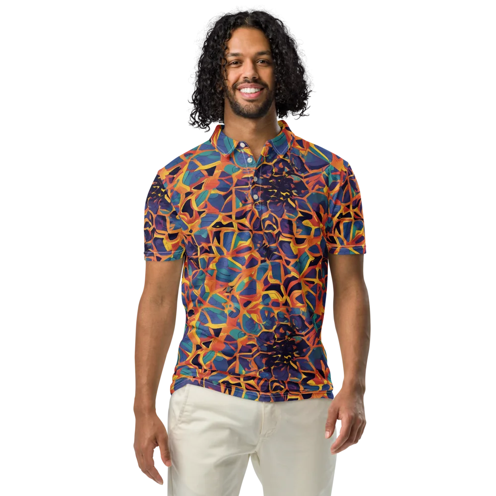 Saffron Circuit on Men's Slim Fit Polo Shirt — Front