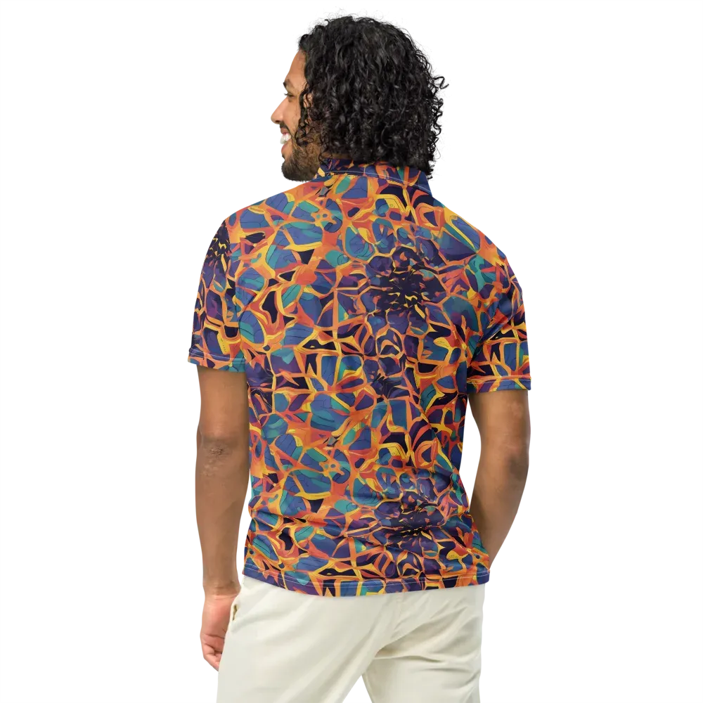 Saffron Circuit on Men's Slim Fit Polo Shirt — Back