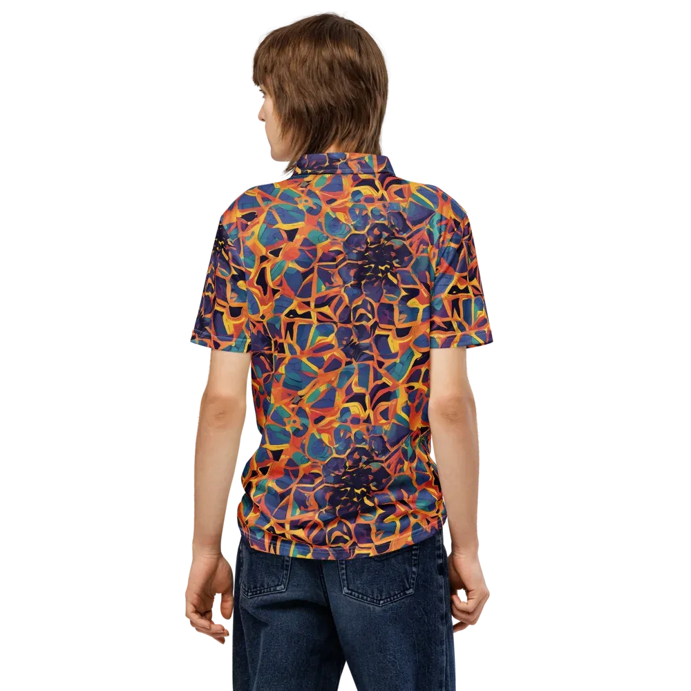 Saffron Circuit on Men's Slim Fit Polo Shirt — Back