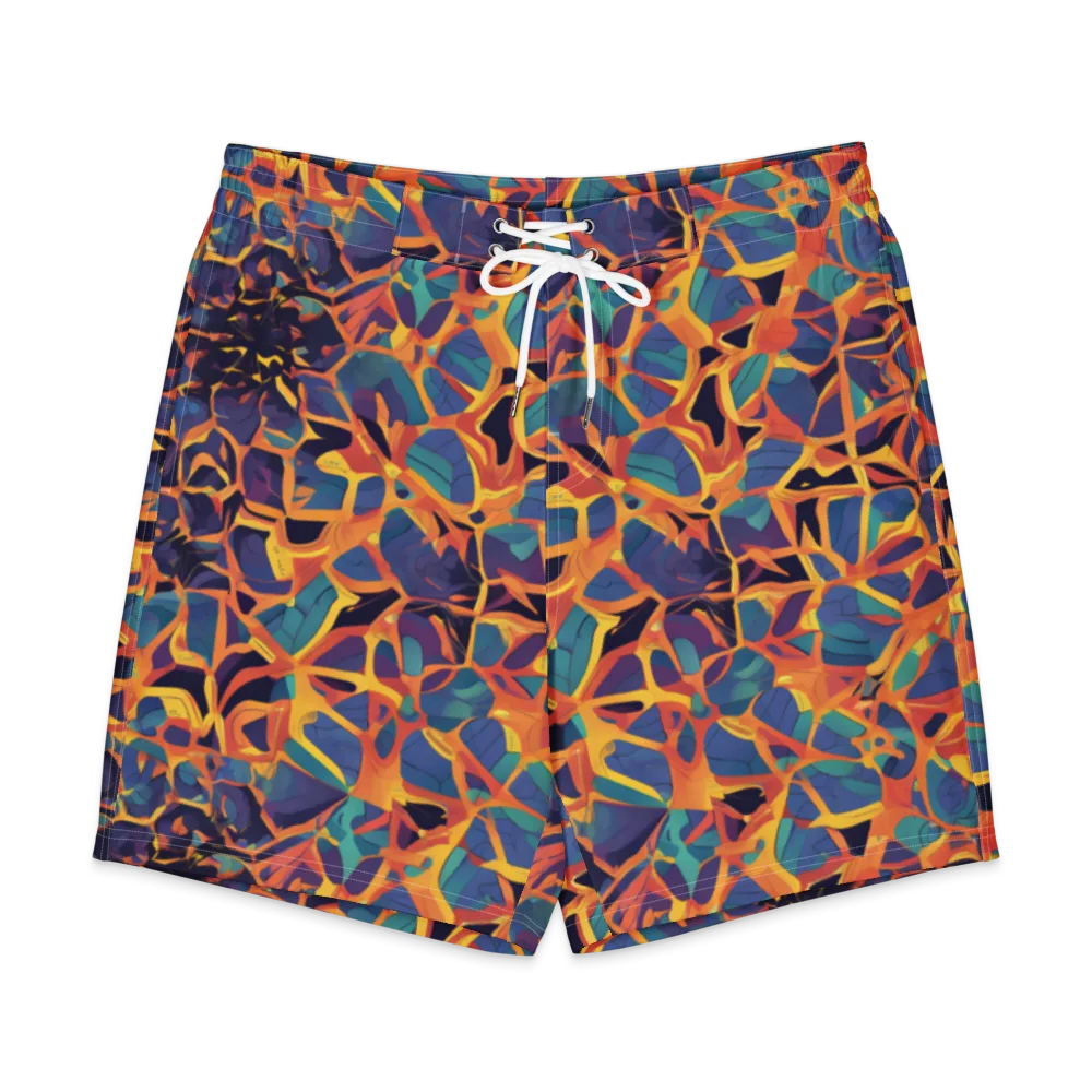 Saffron Circuit on Men's Board Shorts — Front