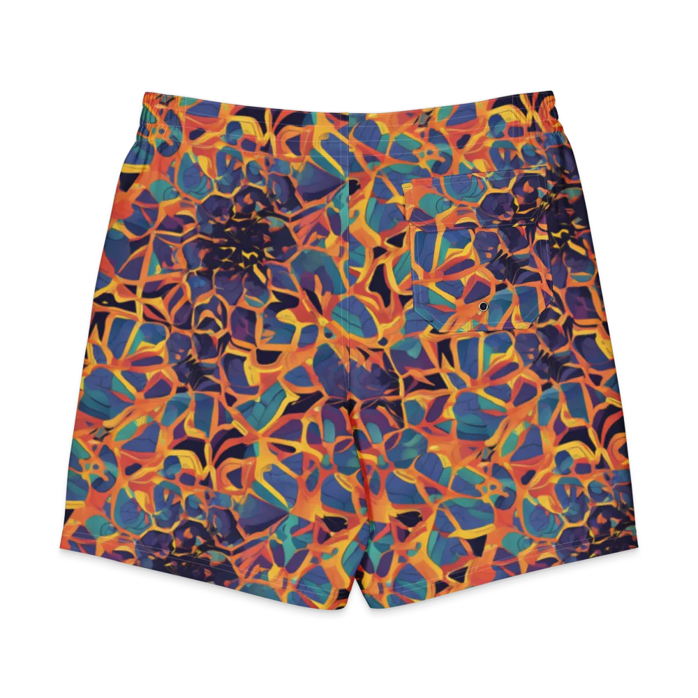 Saffron Circuit on Men's Board Shorts — Back