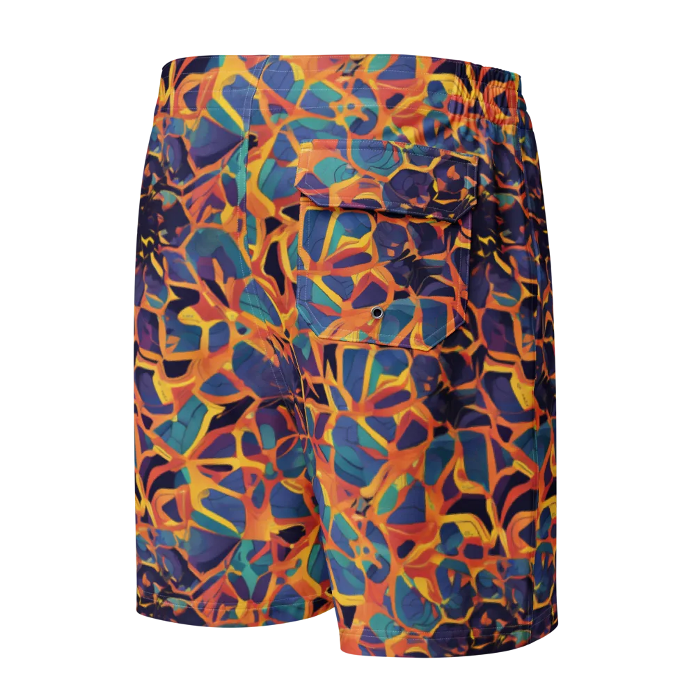Saffron Circuit on Men's Board Shorts — Back