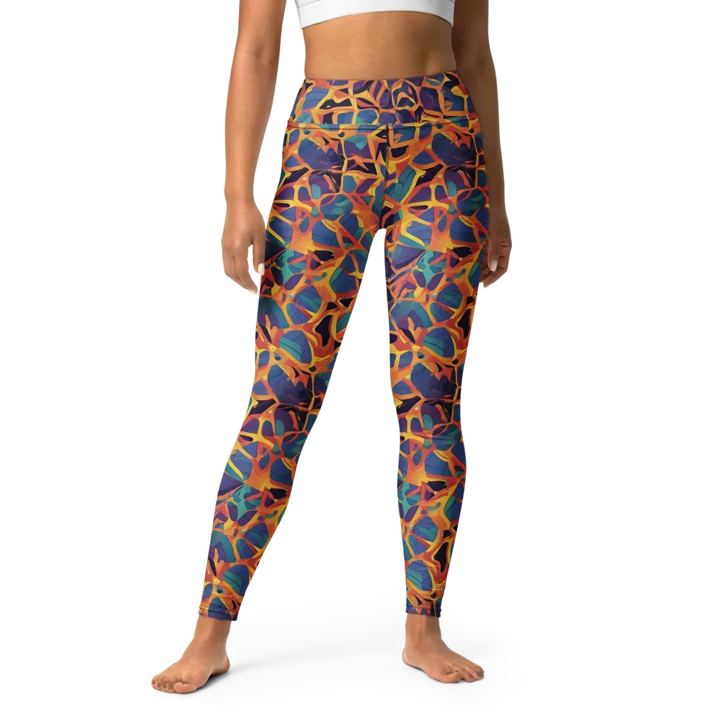 Saffron Circuit on Yoga Leggings — Front