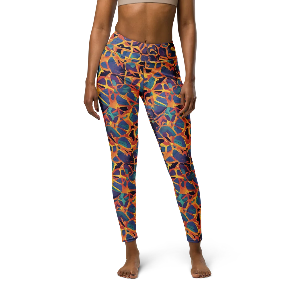 Saffron Circuit on Yoga Leggings — Front