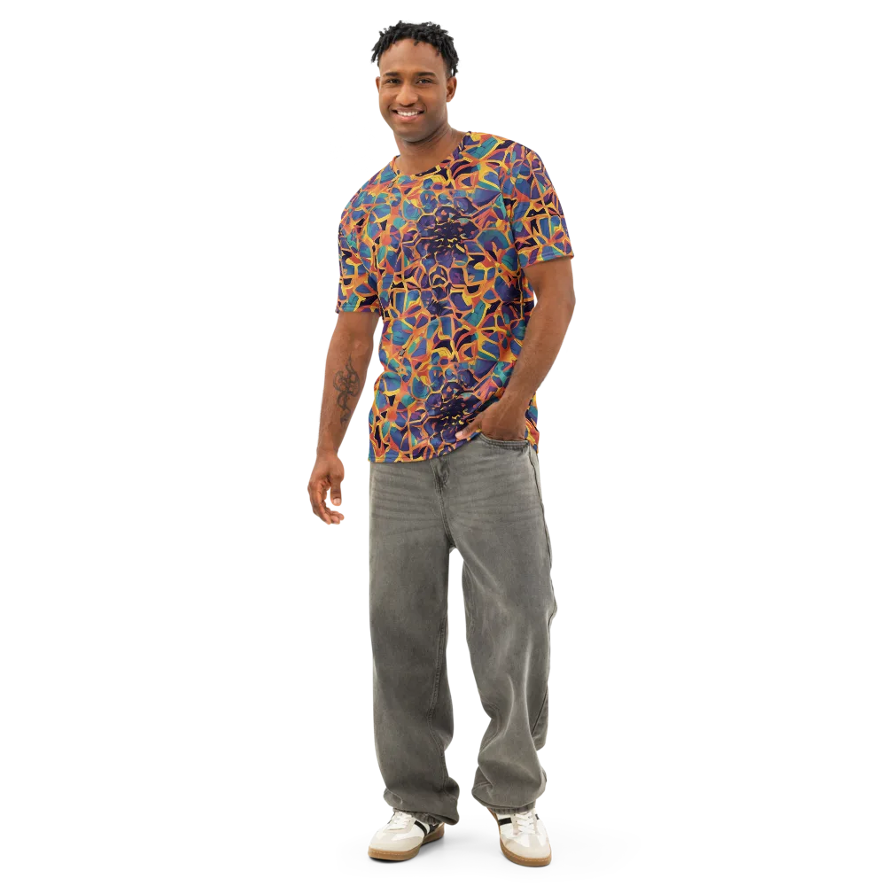 Saffron Circuit on Men's Cotton Crew Neck T-Shirt — Front