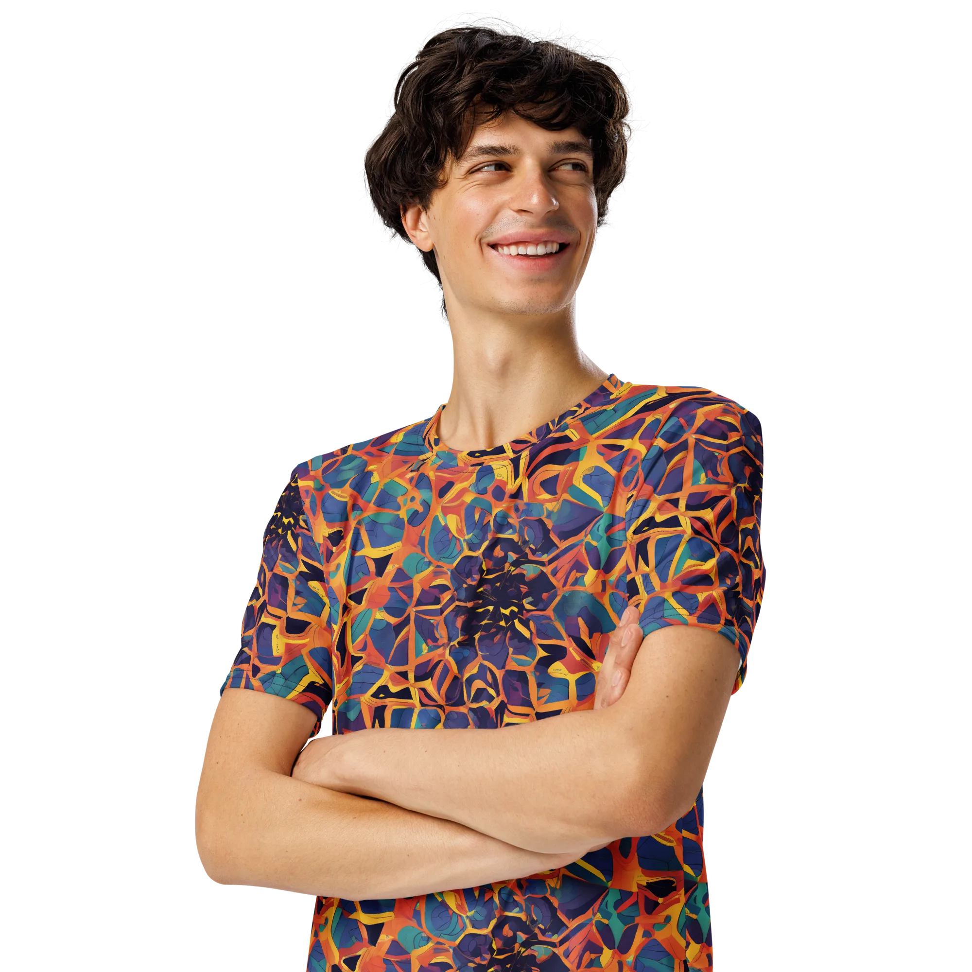 Saffron Circuit on Men's Crew Neck T-Shirt — Left Front