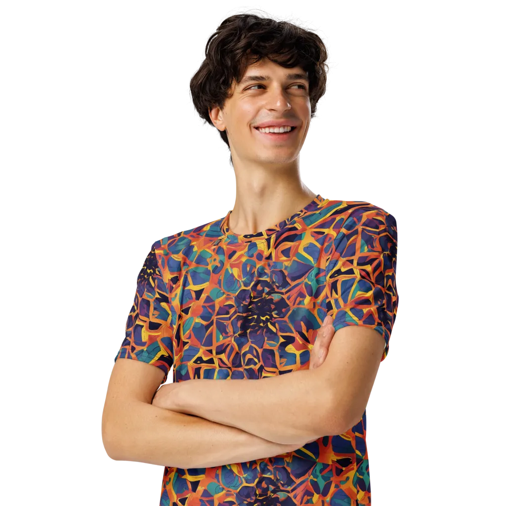Saffron Circuit on Men's Crew Neck T-Shirt — Left Front