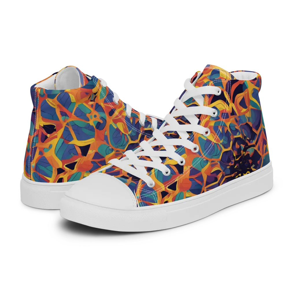 Saffron Circuit on Men's High Top Canvas Shoes — Left