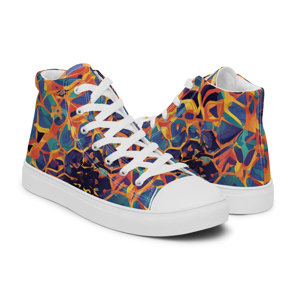 Saffron Circuit on Men's High Top Canvas Shoes — Right