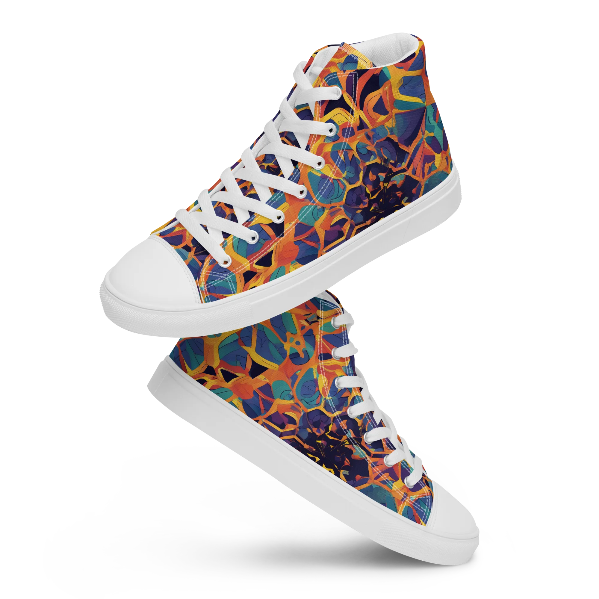 Saffron Circuit on Men's High Top Canvas Shoes — Front