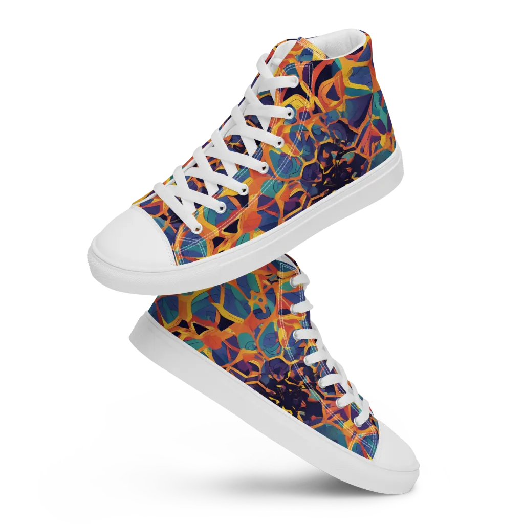 Saffron Circuit on Men's High Top Canvas Shoes — Front