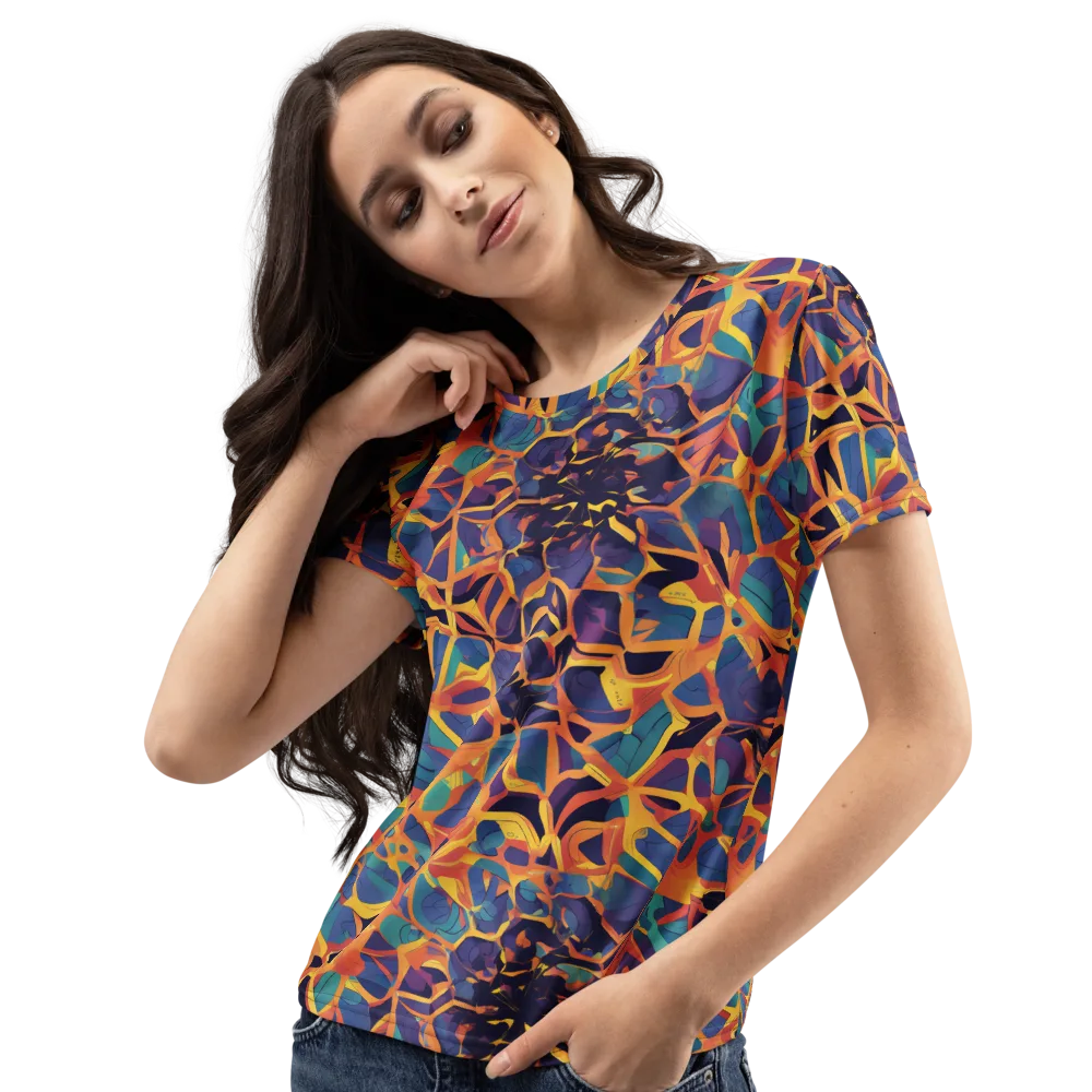 Saffron Circuit on Women's Crew Neck T-Shirt — Left Front