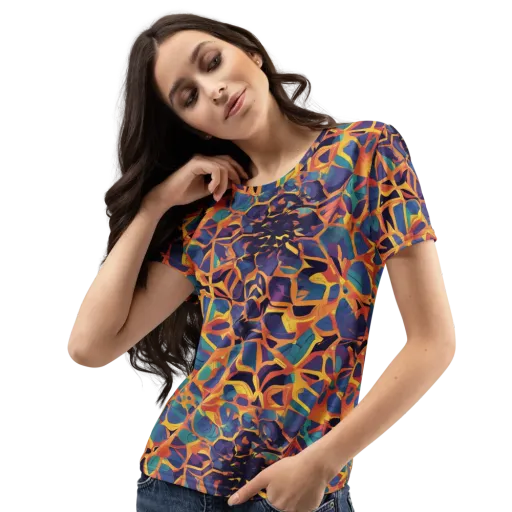 Saffron Circuit on a Women's Crew Neck T-Shirt