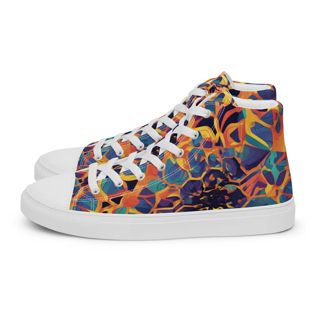 Saffron Circuit on Women's High Top Canvas Shoes — Left