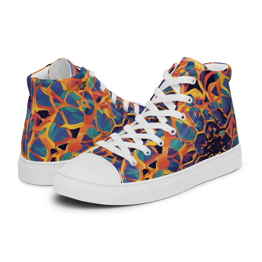 Saffron Circuit on Women's High Top Canvas Shoes — Left