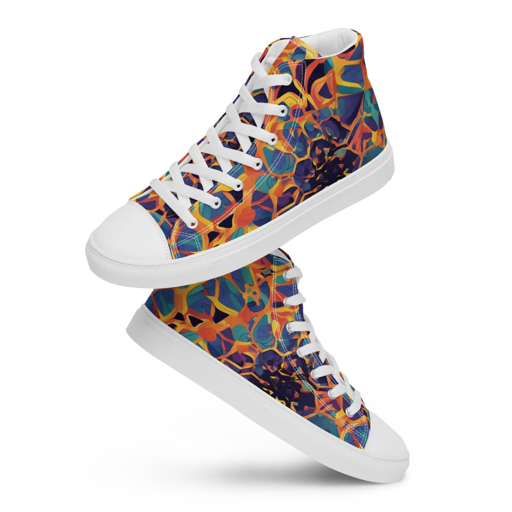 Saffron Circuit on Women's High Top Canvas Shoes — Front