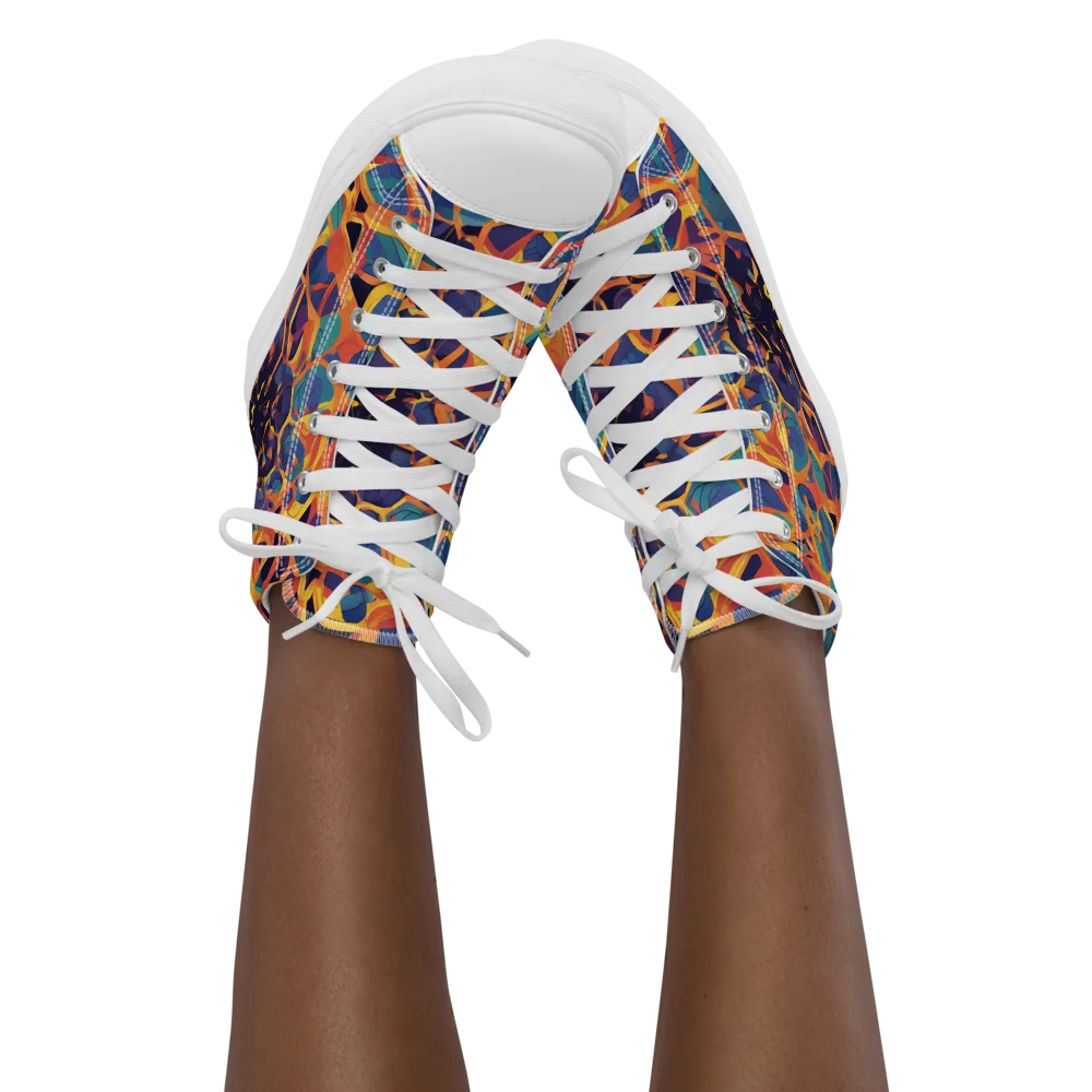 Saffron Circuit on Women's High Top Canvas Shoes — Front