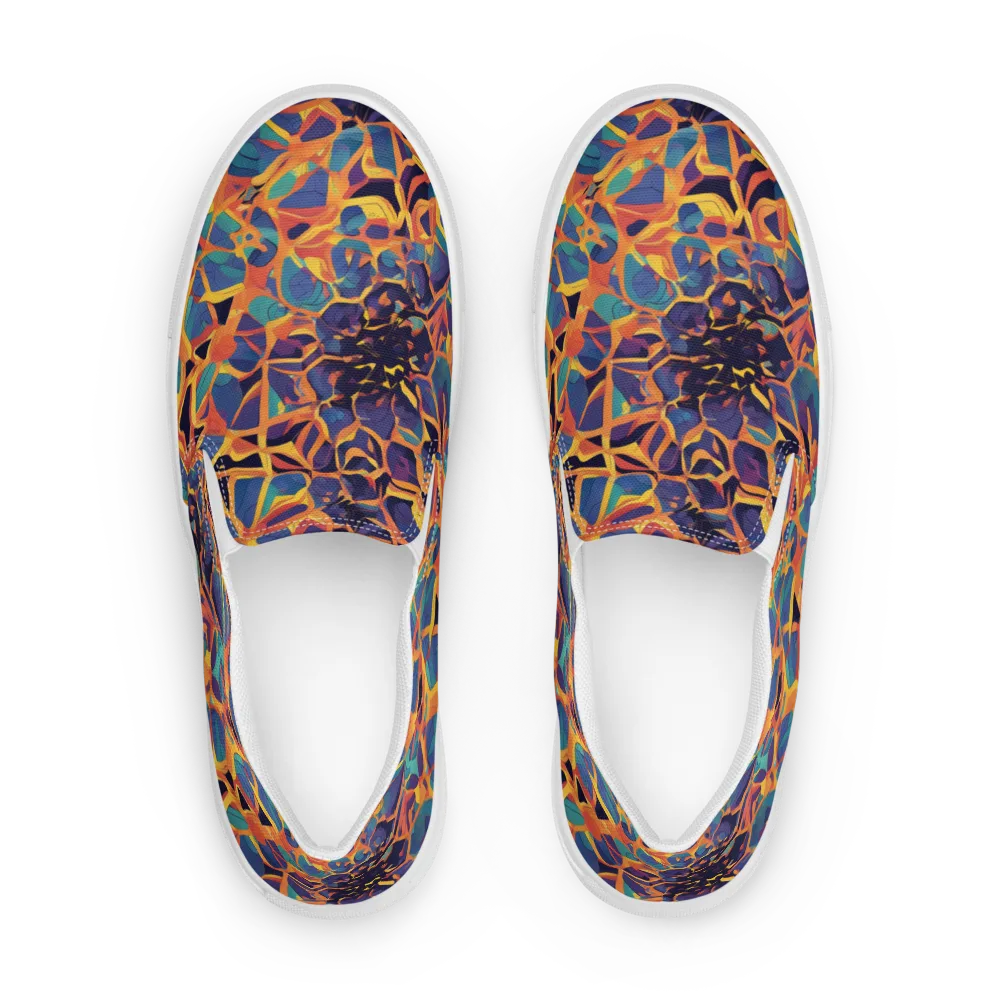 Saffron Circuit on Men's Slip-On Canvas Shoes — Front