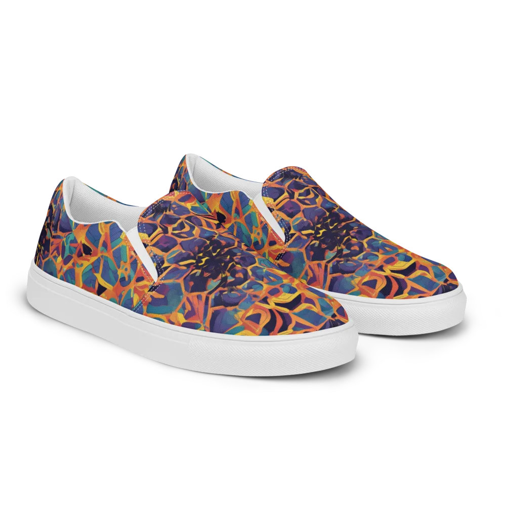 Saffron Circuit on Men's Slip-On Canvas Shoes — Right Front
