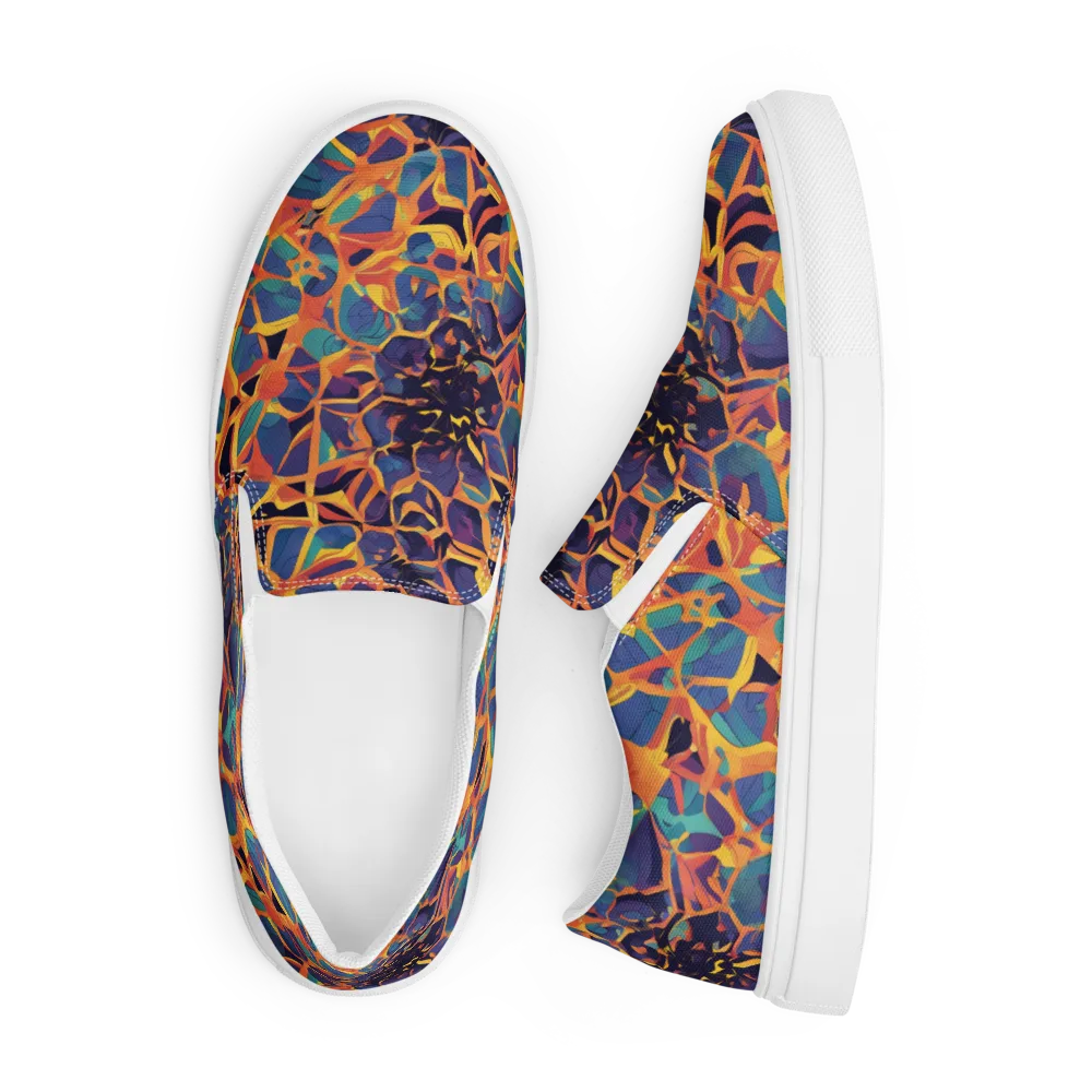Saffron Circuit on Men's Slip-On Canvas Shoes — Front