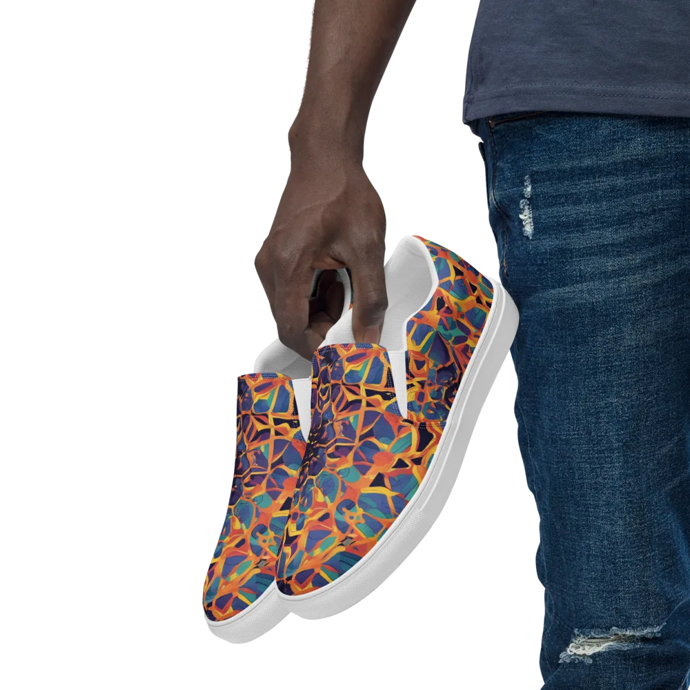 Saffron Circuit on Men's Slip-On Canvas Shoes — Left Front