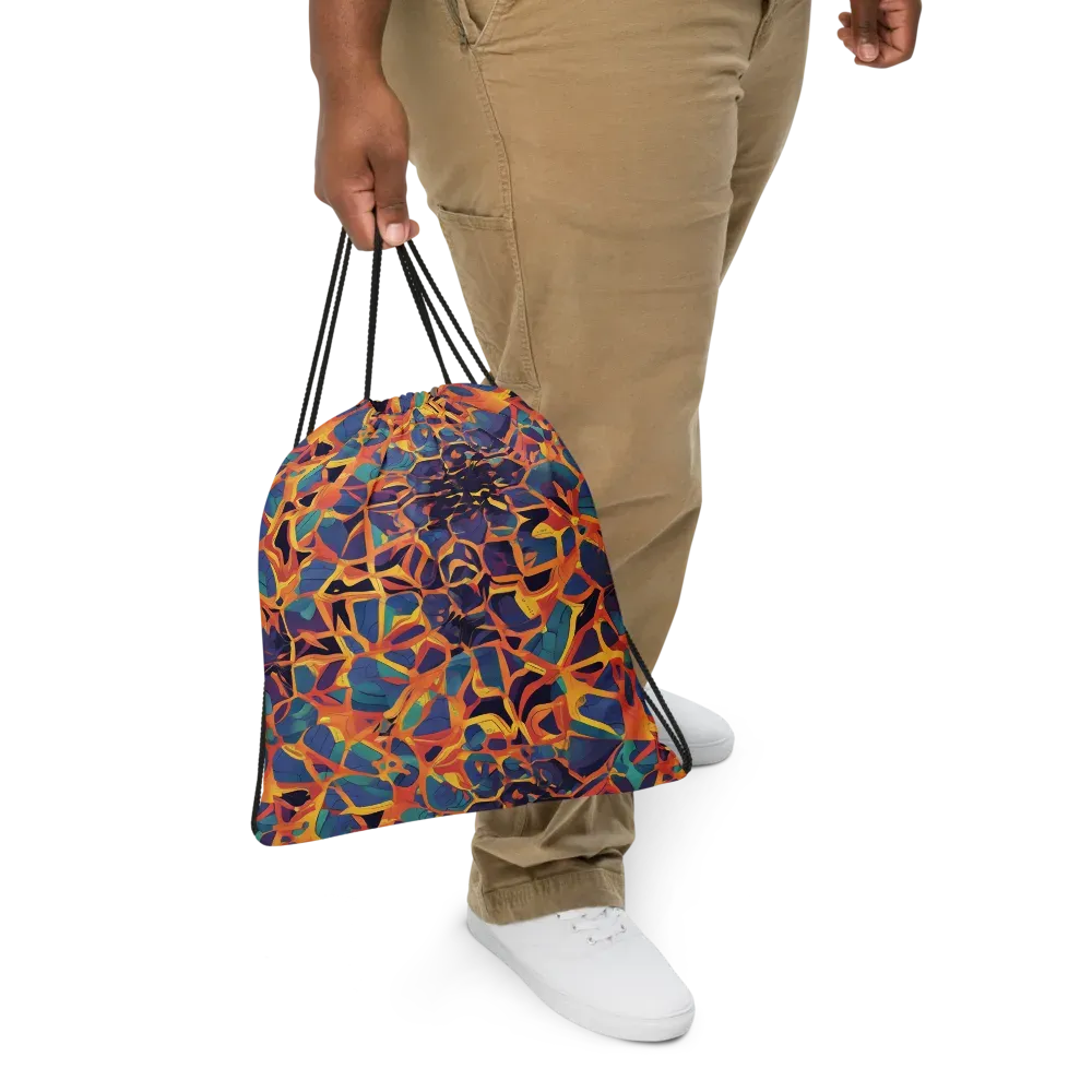 Saffron Circuit on Drawstring Bag — Front