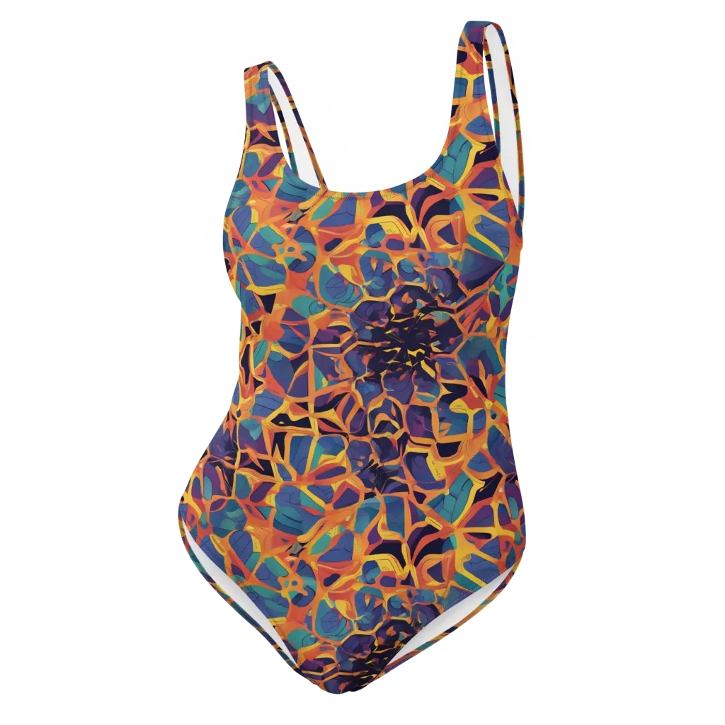 Saffron Circuit on One-Piece Swimsuit — Front