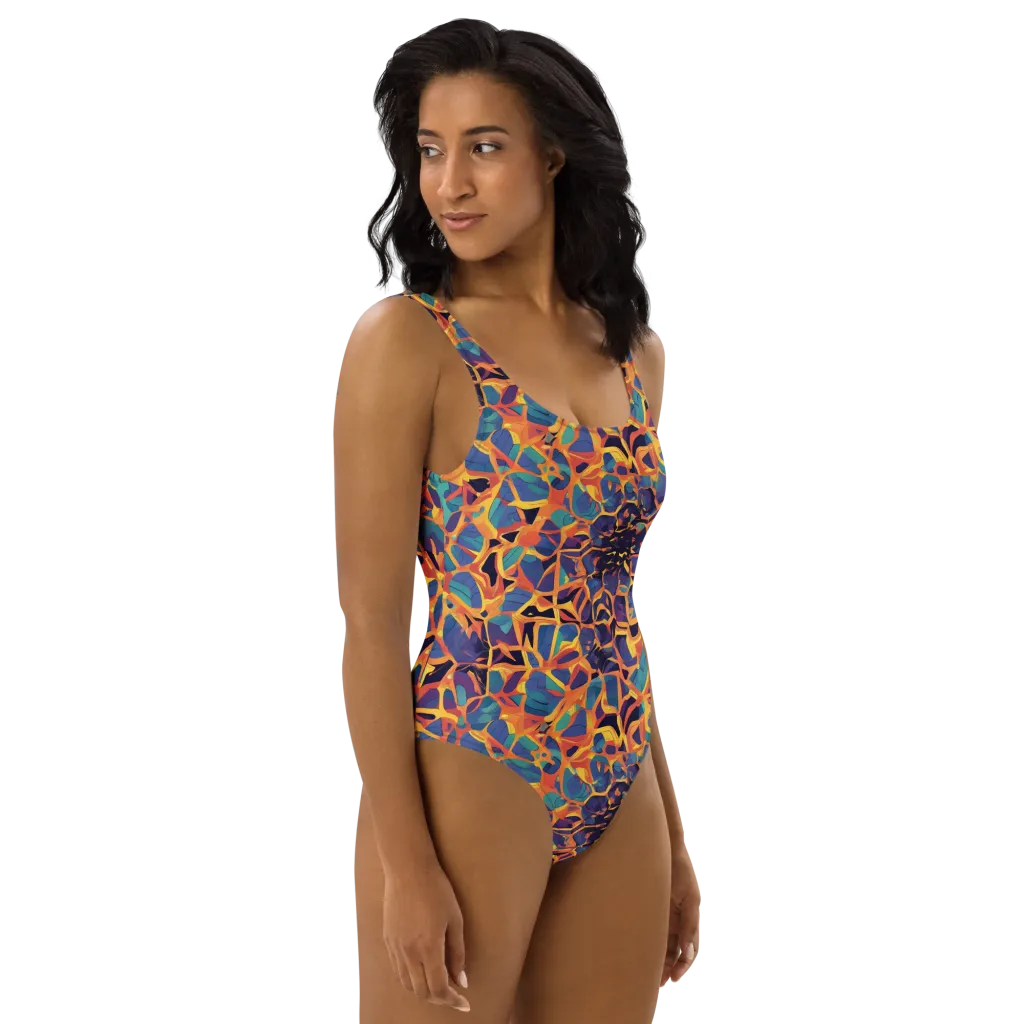 Saffron Circuit on One-Piece Swimsuit — Right