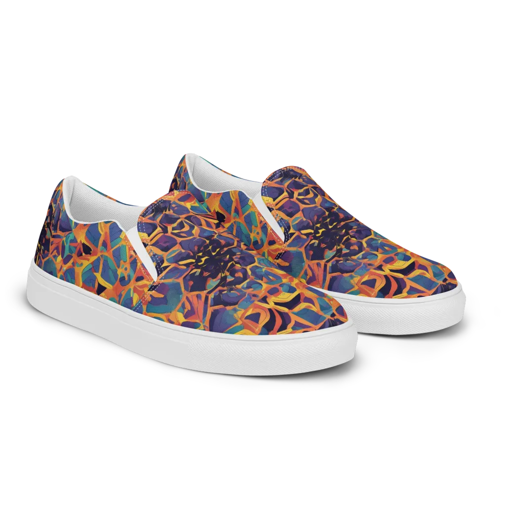 Saffron Circuit on Women's Slip-On Canvas Shoes — Right Front
