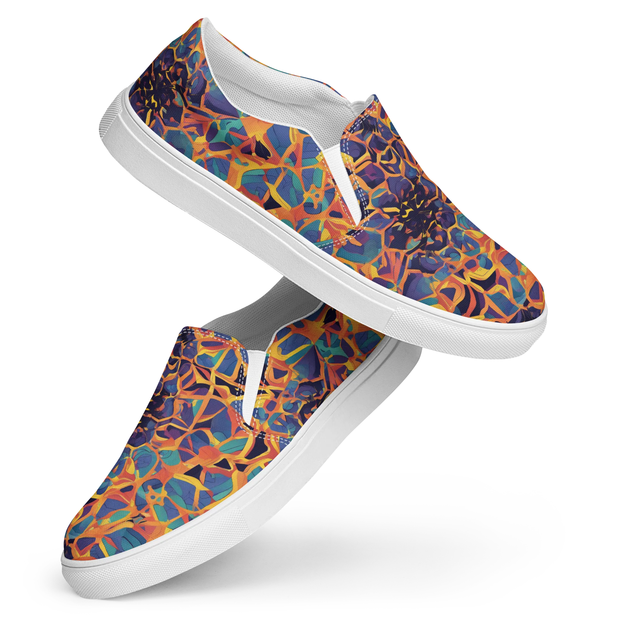 Saffron Circuit on Women's Slip-On Canvas Shoes — Front