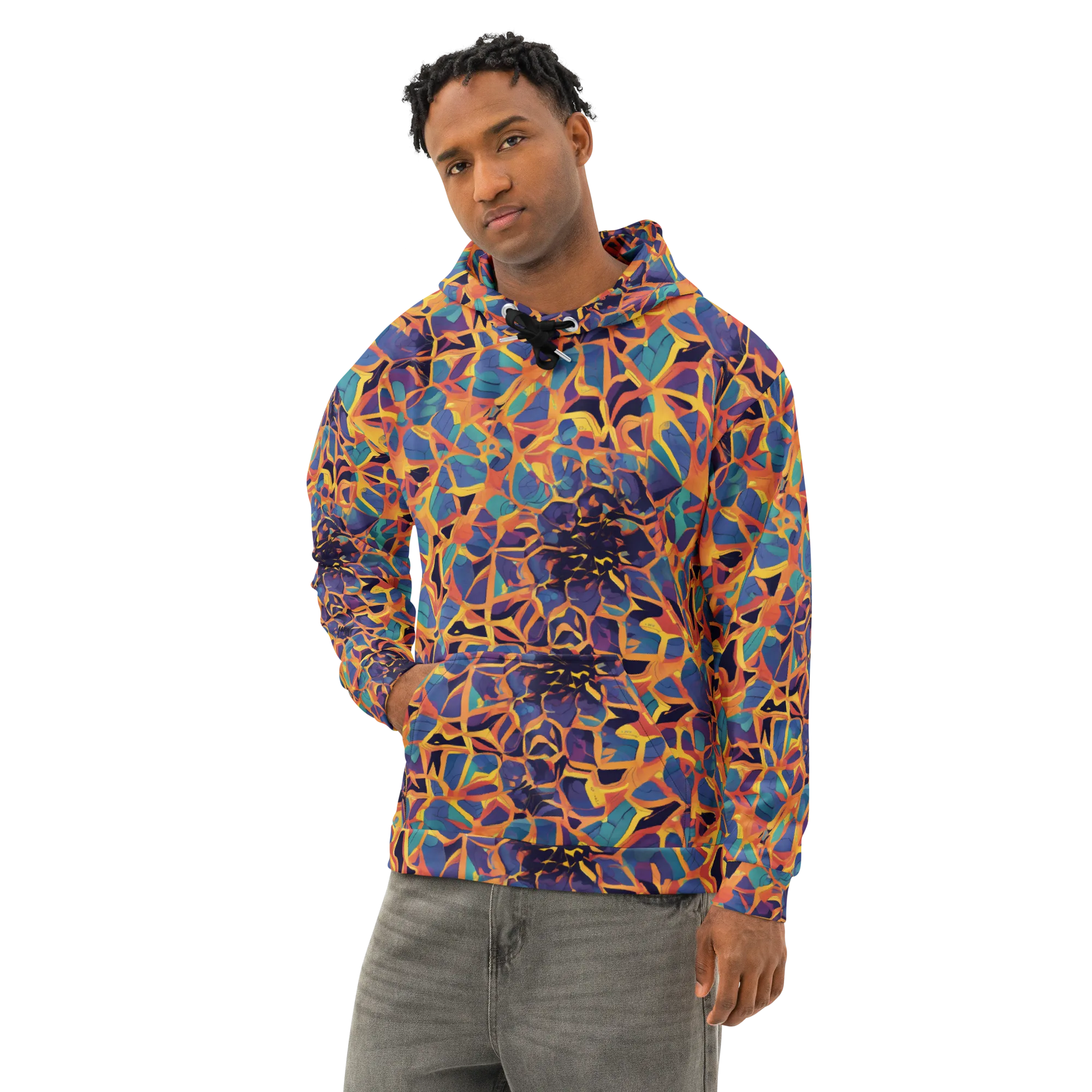 Saffron Circuit on Cotton Hoodie — Left Front