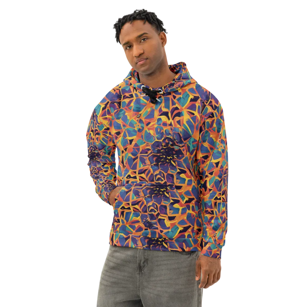 Saffron Circuit on Cotton Hoodie — Left Front
