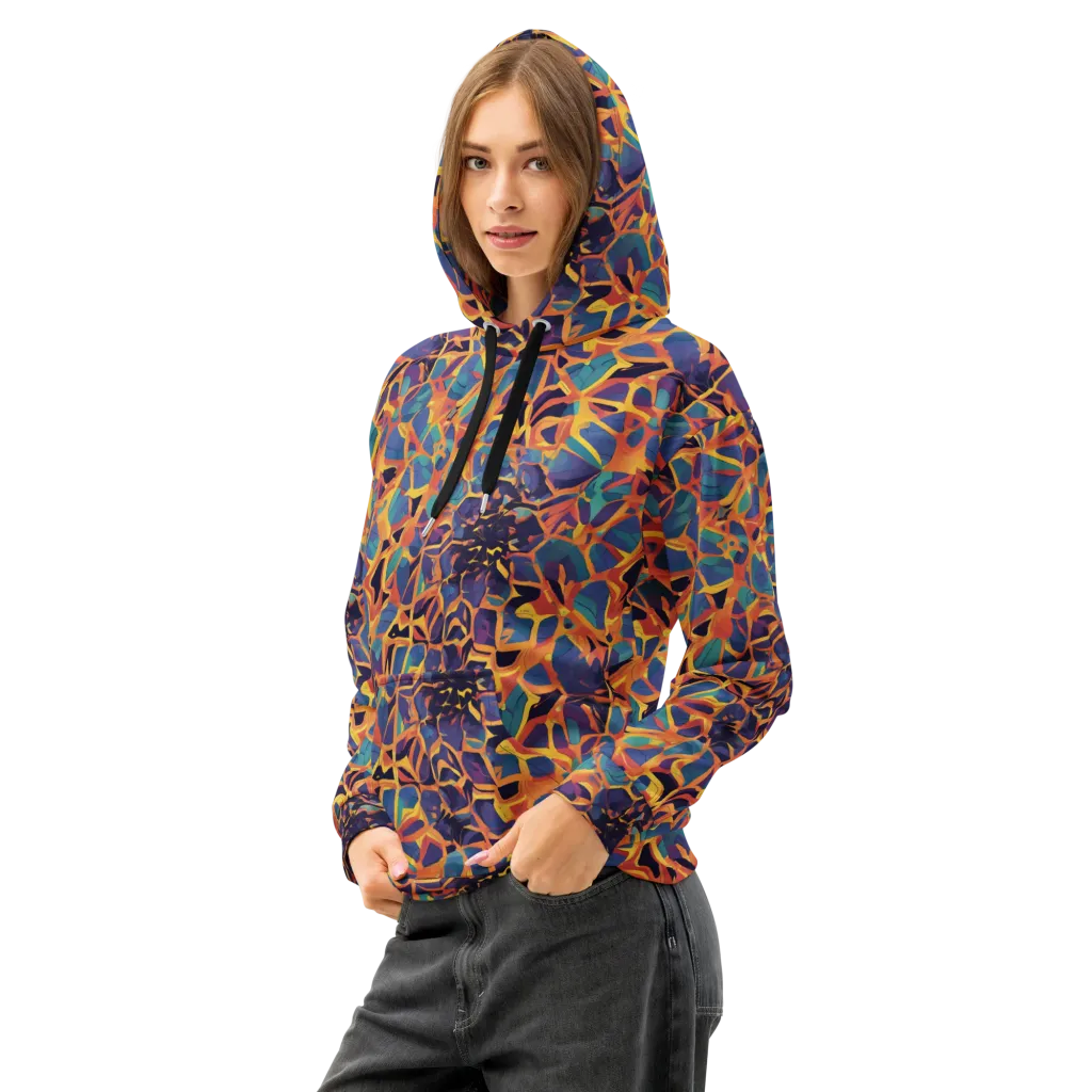 Saffron Circuit on Cotton Hoodie — Left Front