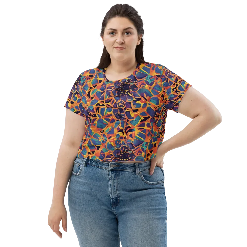Saffron Circuit on Crop Tee — Front