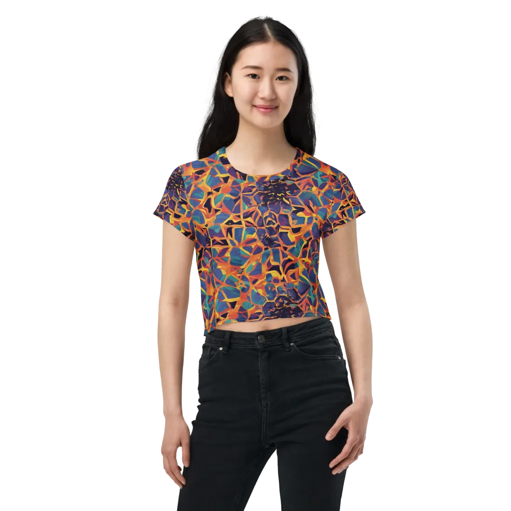 Saffron Circuit on Crop Tee — Front
