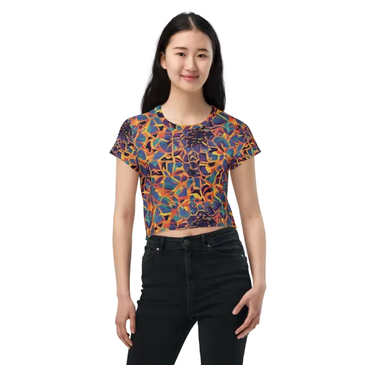 Saffron Circuit on a Crop Tee
