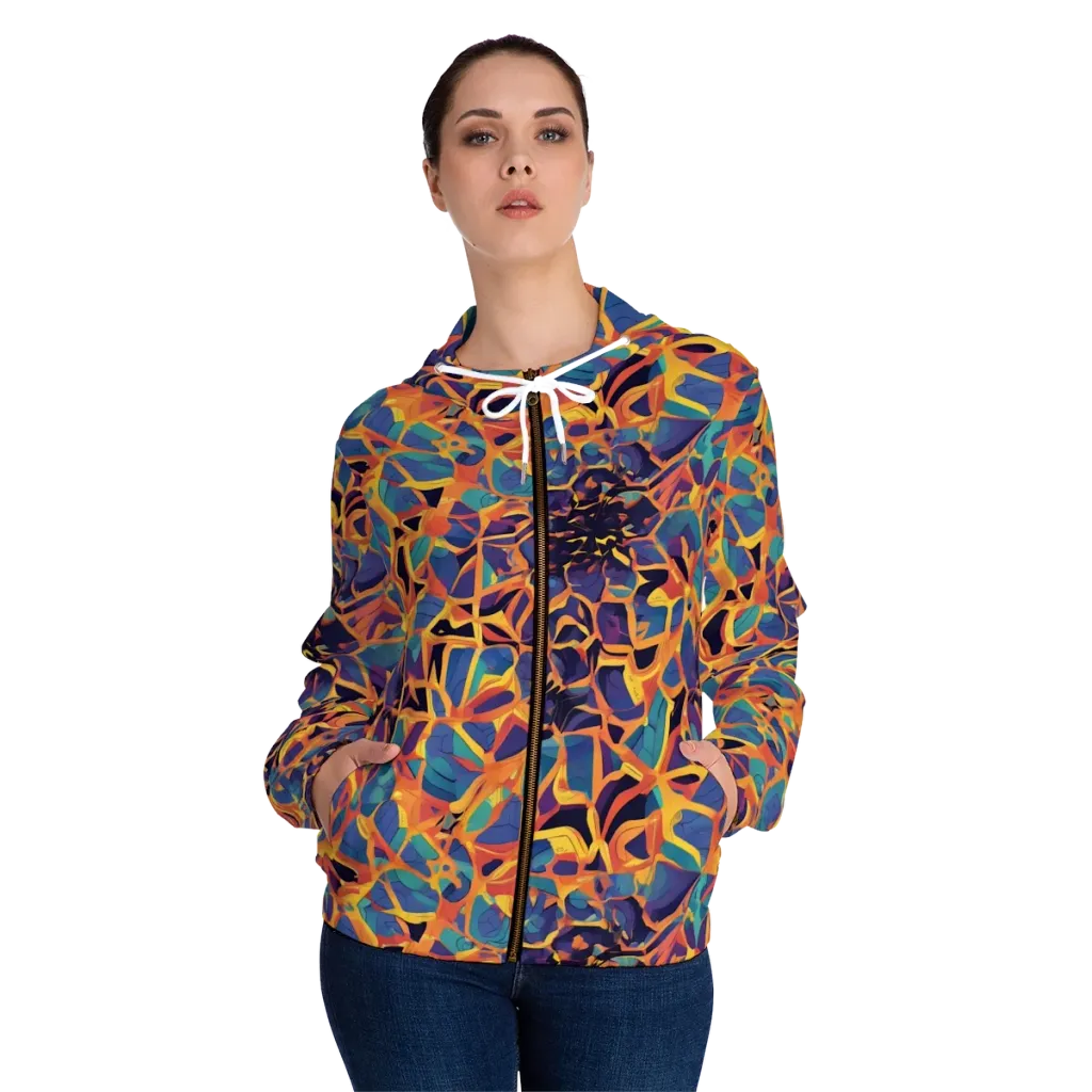 Saffron Circuit on Women's Full-Zip Hoodie — Front On Person