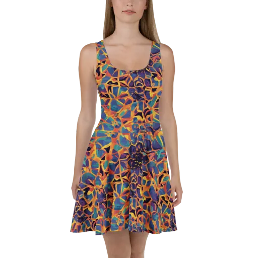 Saffron Circuit on a Skater Dress