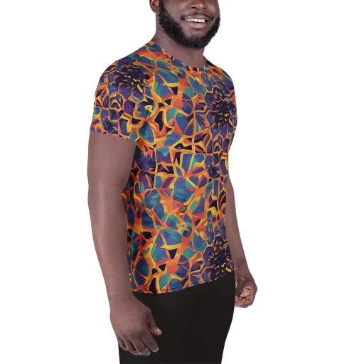 Saffron Circuit on a Men's Athletic T-Shirt