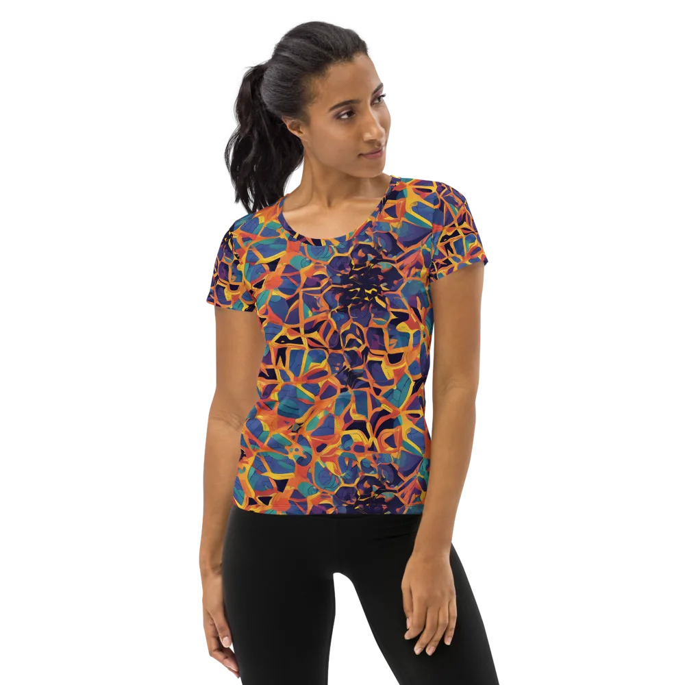Saffron Circuit on Women's Athletic T-Shirt — Front