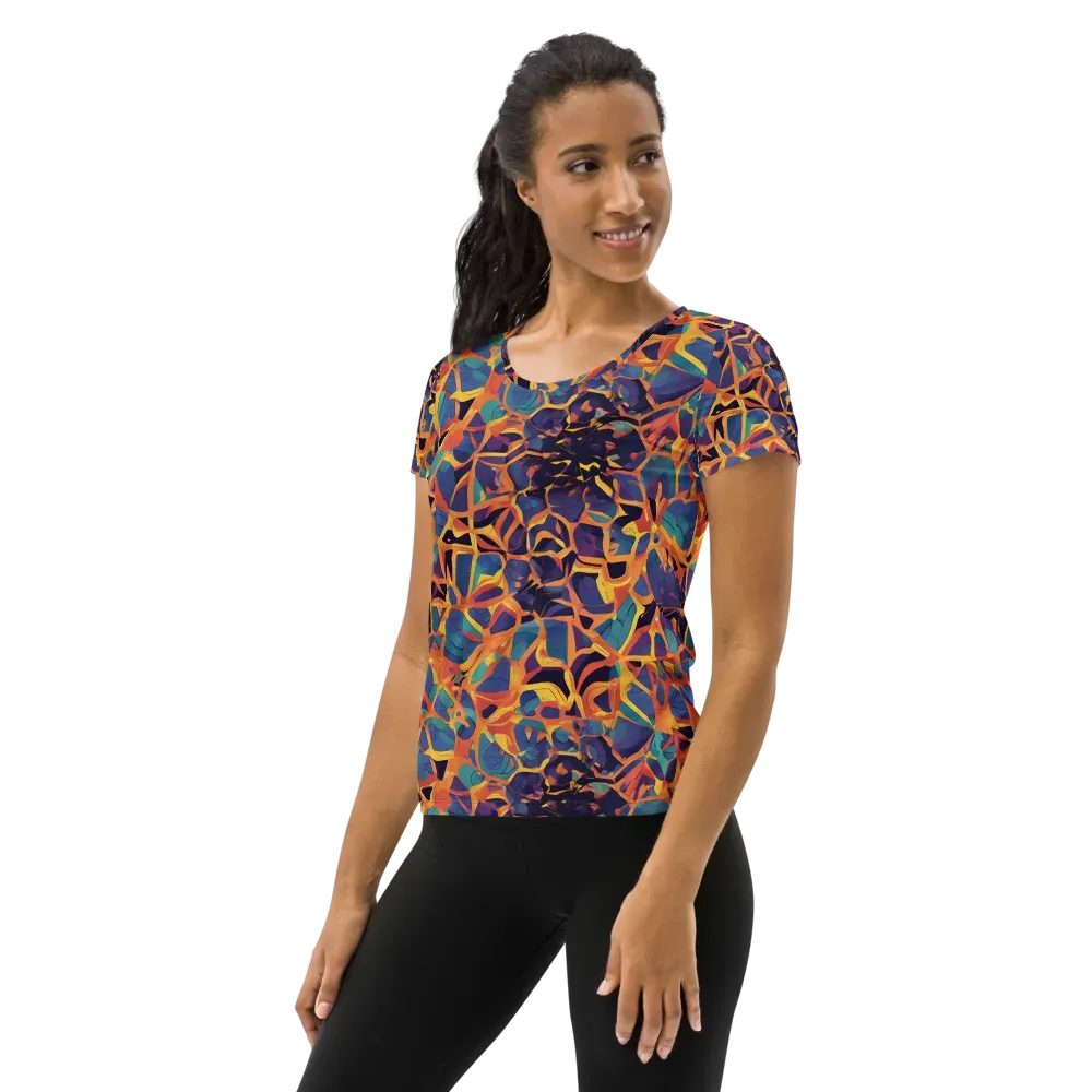 Saffron Circuit on Women's Athletic T-Shirt — Left