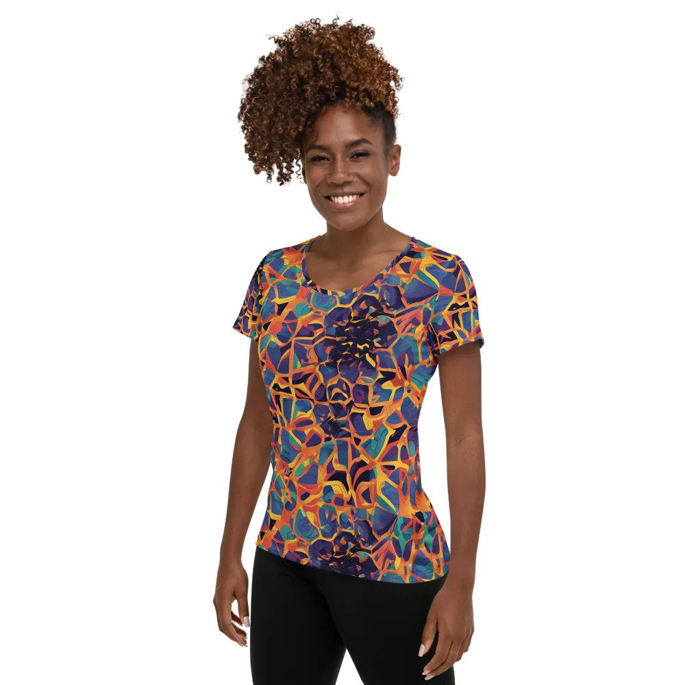 Saffron Circuit on Women's Athletic T-Shirt — Left