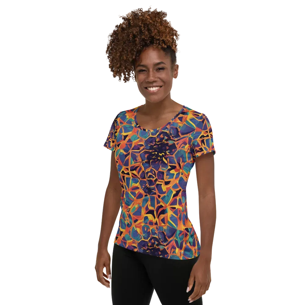 Saffron Circuit on Women's Athletic T-Shirt — Left