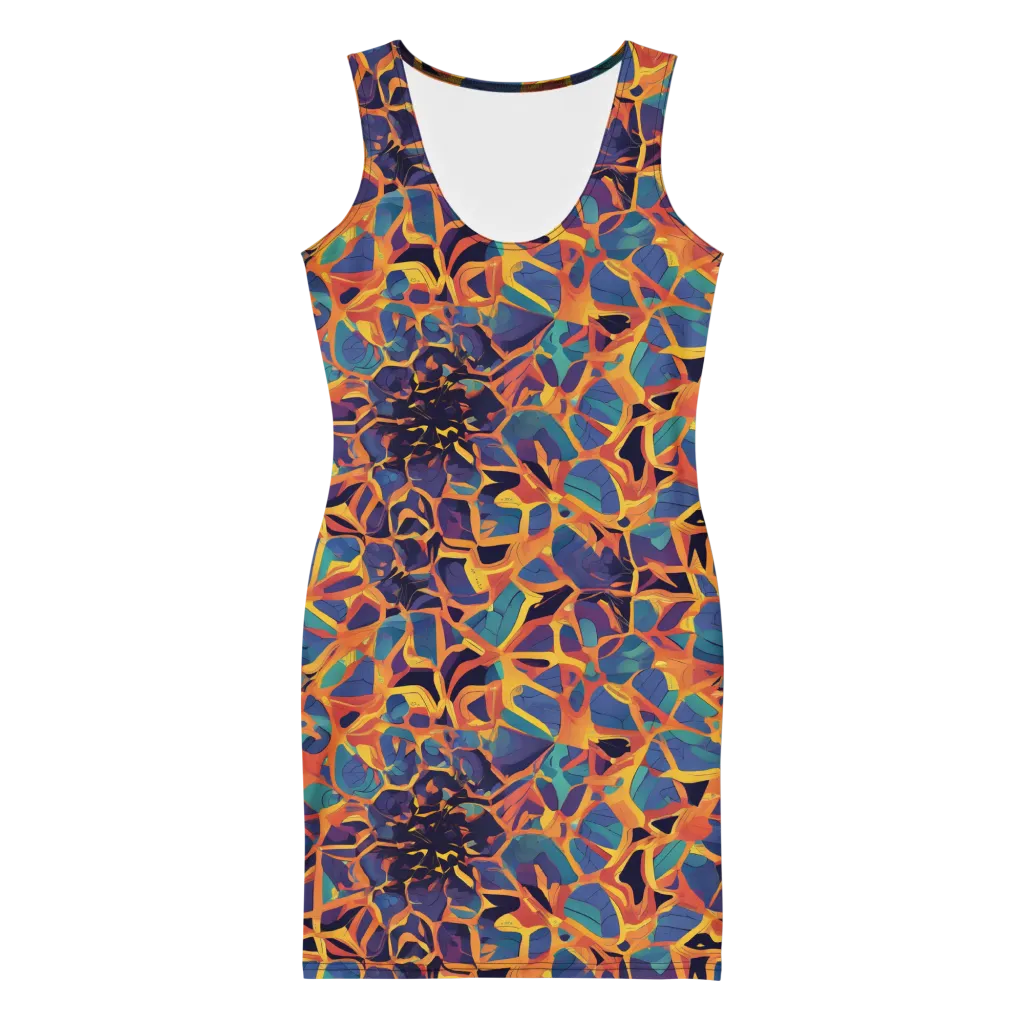 Saffron Circuit on Bodycon Dress — Front