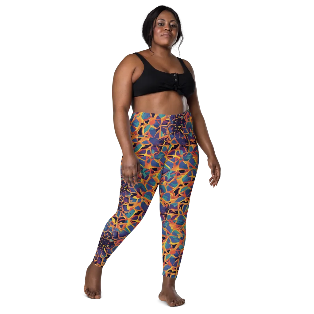 Saffron Circuit on Leggings with Pockets — Front