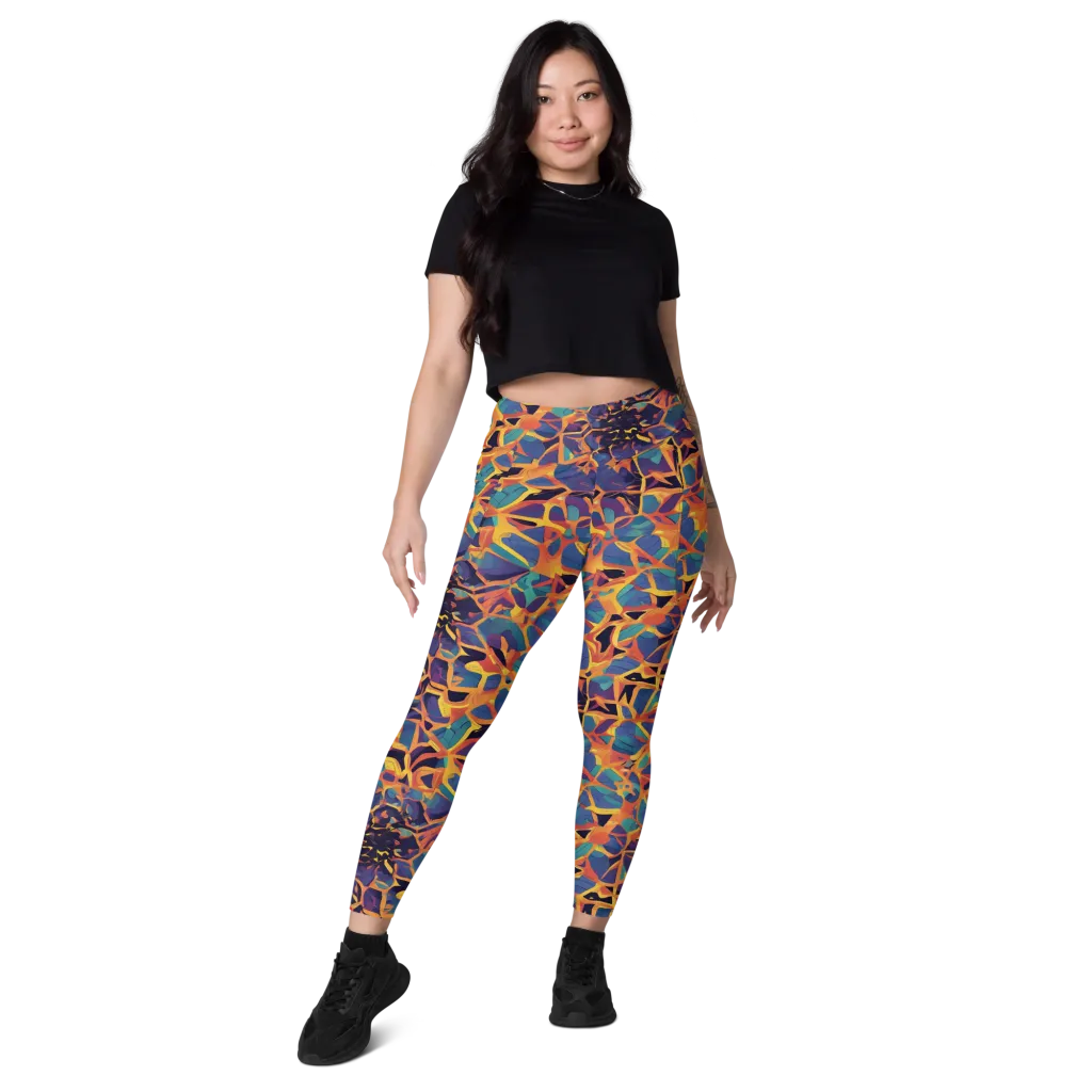 Saffron Circuit on Leggings with Pockets — Front
