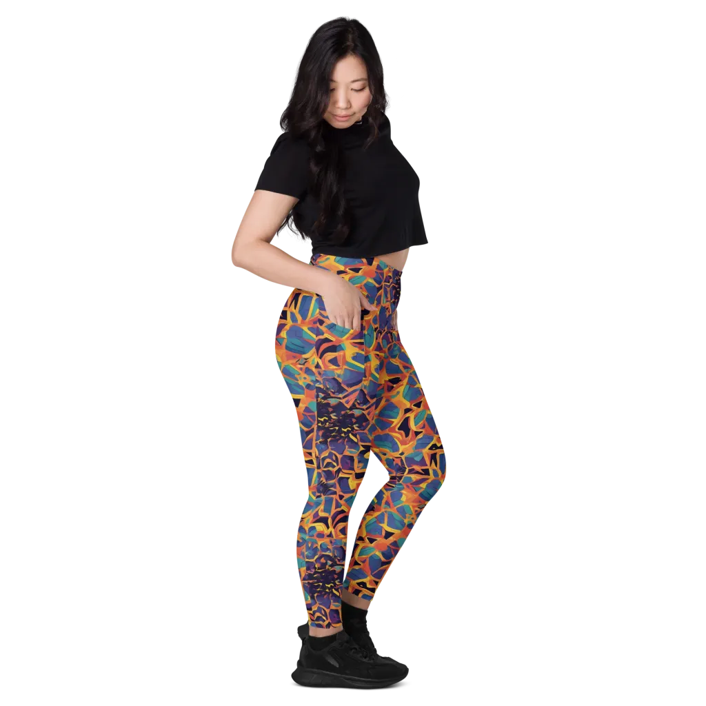 Saffron Circuit on Leggings with Pockets — Right