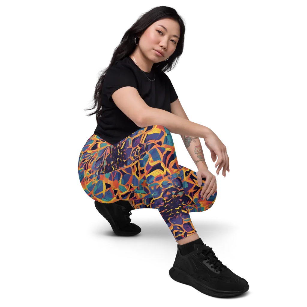 Saffron Circuit on Leggings with Pockets — Right Front